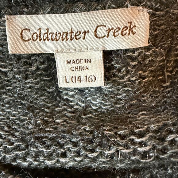 Coldwater Creek Cardigan Sweater Embellished Bead Gray L 14 16 bv - Picture 6 of 8